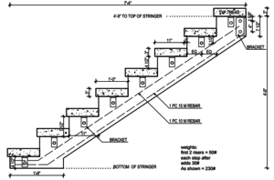 precast concrete stair stringer drawing | Sanderson Concrete