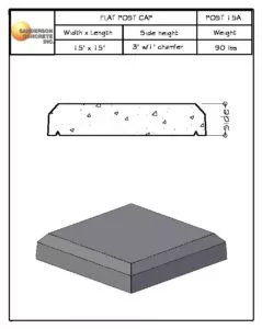 Flat 15A 15” precast concrete wall coping Surrey BC - Sanderson Concrete